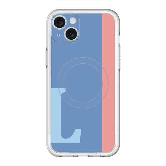 スリムプロテクションプレミアムケース with MagSafe［ オリジナル - initial color line - L blue ］