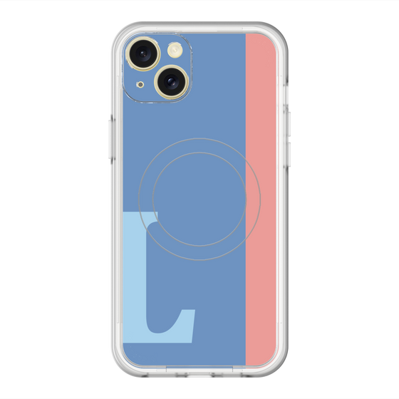 スリムプロテクションプレミアムケース with MagSafe［ オリジナル - initial color line - L blue ］