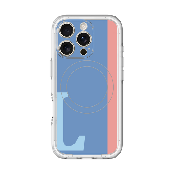 スリムプロテクションプレミアムケース with MagSafe［ オリジナル - initial color line - L blue ］