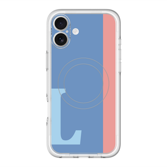 スリムプロテクションプレミアムケース with MagSafe［ オリジナル - initial color line - L blue ］