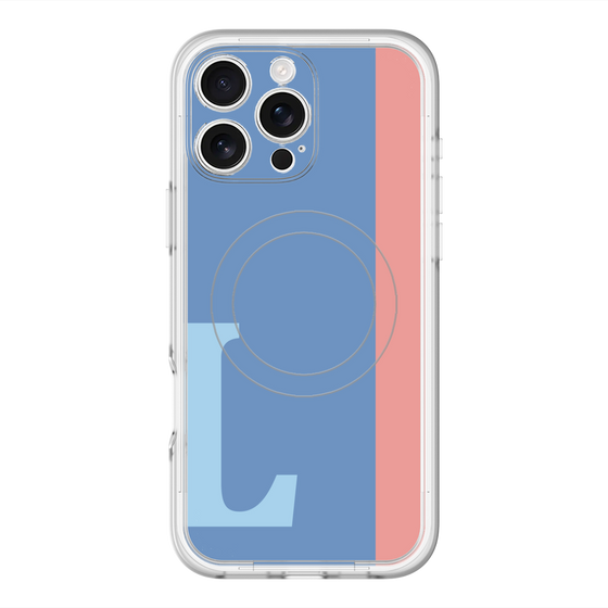 スリムプロテクションプレミアムケース with MagSafe［ オリジナル - initial color line - L blue ］