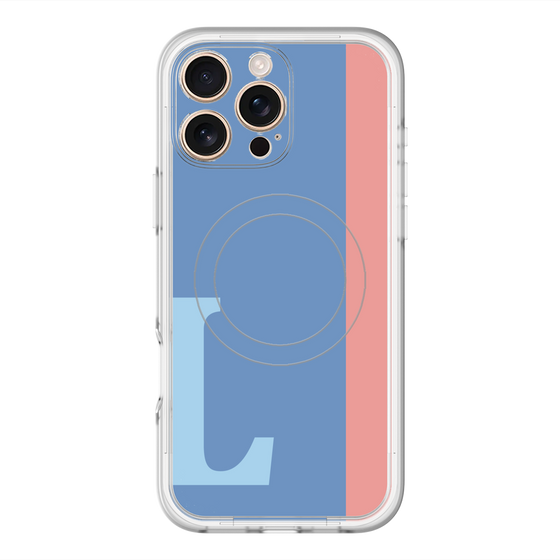スリムプロテクションプレミアムケース with MagSafe［ オリジナル - initial color line - L blue ］