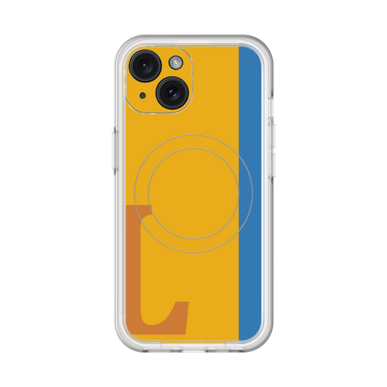 スリムプロテクションプレミアムケース with MagSafe［ オリジナル - initial color line - L orange ］