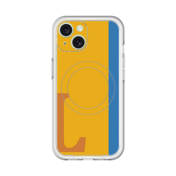 スリムプロテクションプレミアムケース with MagSafe［ オリジナル - initial color line - L orange ］