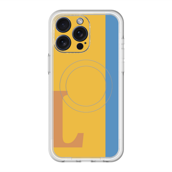 スリムプロテクションプレミアムケース with MagSafe［ オリジナル - initial color line - L orange ］
