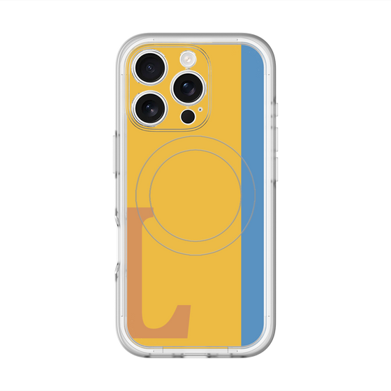 スリムプロテクションプレミアムケース with MagSafe［ オリジナル - initial color line - L orange ］