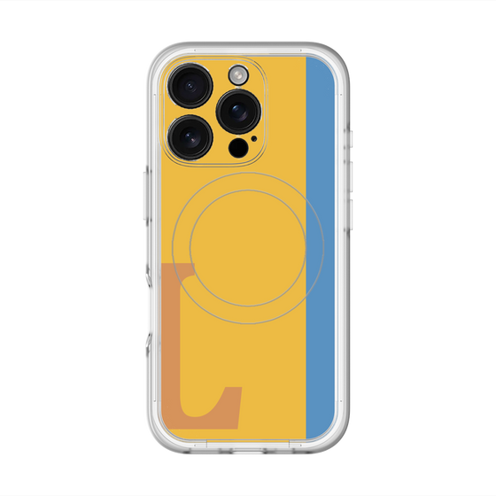 スリムプロテクションプレミアムケース with MagSafe［ オリジナル - initial color line - L orange ］