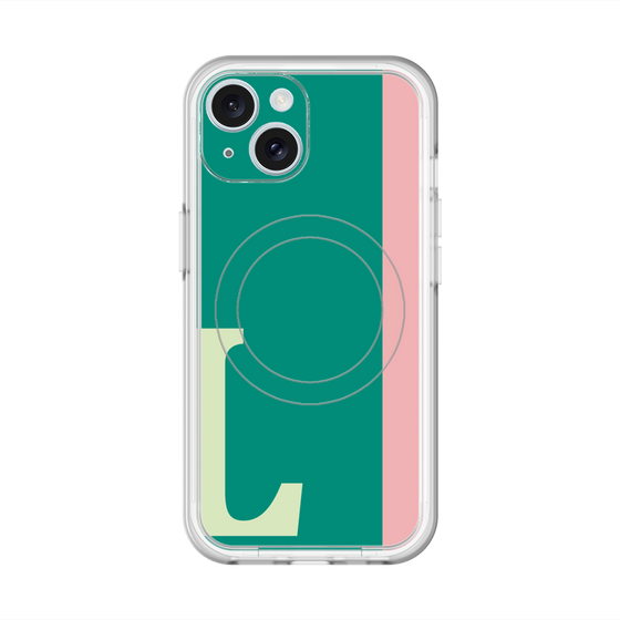 スリムプロテクションプレミアムケース with MagSafe［ オリジナル - initial color line - L green ］
