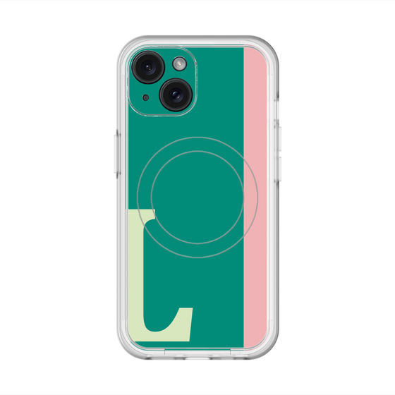 スリムプロテクションプレミアムケース with MagSafe［ オリジナル - initial color line - L green ］