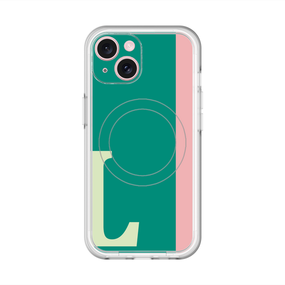 スリムプロテクションプレミアムケース with MagSafe［ オリジナル - initial color line - L green ］