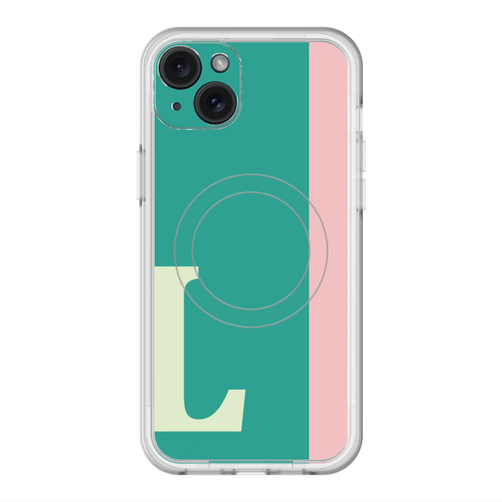 スリムプロテクションプレミアムケース with MagSafe［ オリジナル - initial color line - L green ］