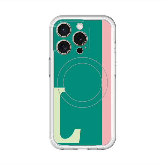 スリムプロテクションプレミアムケース with MagSafe［ オリジナル - initial color line - L green ］