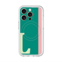 スリムプロテクションプレミアムケース with MagSafe［ オリジナル - initial color line - L green ］