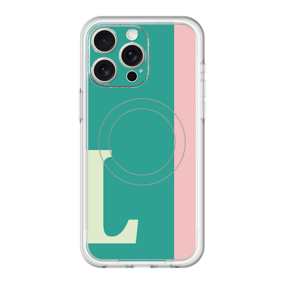 スリムプロテクションプレミアムケース with MagSafe［ オリジナル - initial color line - L green ］