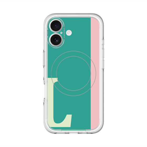 スリムプロテクションプレミアムケース with MagSafe［ オリジナル - initial color line - L green ］