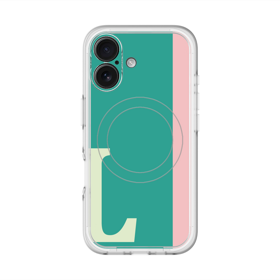 スリムプロテクションプレミアムケース with MagSafe［ オリジナル - initial color line - L green ］