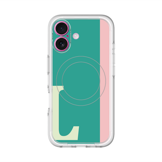 スリムプロテクションプレミアムケース with MagSafe［ オリジナル - initial color line - L green ］
