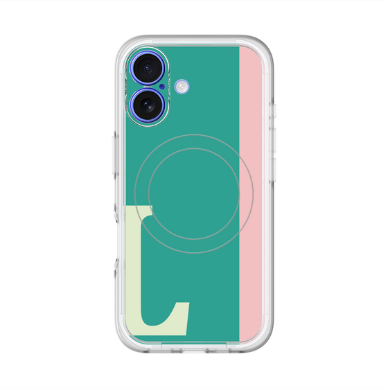 スリムプロテクションプレミアムケース with MagSafe［ オリジナル - initial color line - L green ］