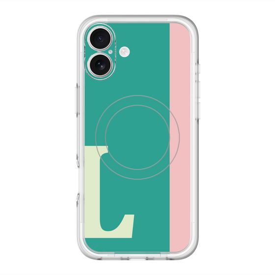 スリムプロテクションプレミアムケース with MagSafe［ オリジナル - initial color line - L green ］