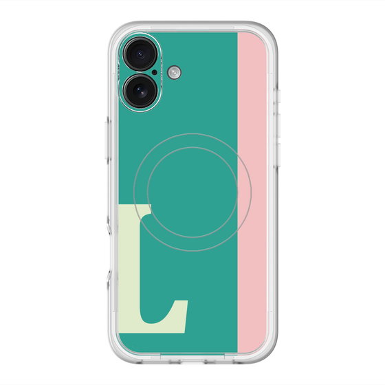 スリムプロテクションプレミアムケース with MagSafe［ オリジナル - initial color line - L green ］