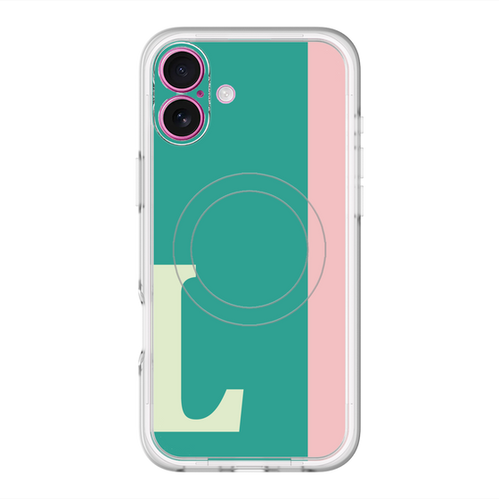 スリムプロテクションプレミアムケース with MagSafe［ オリジナル - initial color line - L green ］