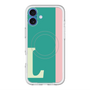 スリムプロテクションプレミアムケース with MagSafe［ オリジナル - initial color line - L green ］