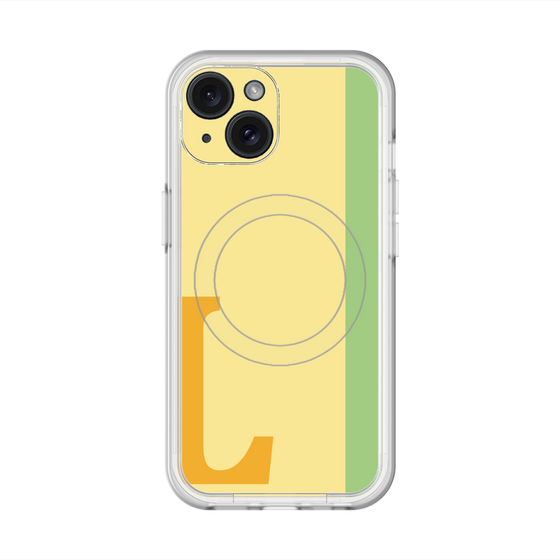 スリムプロテクションプレミアムケース with MagSafe［ オリジナル - initial color line - L yellow ］