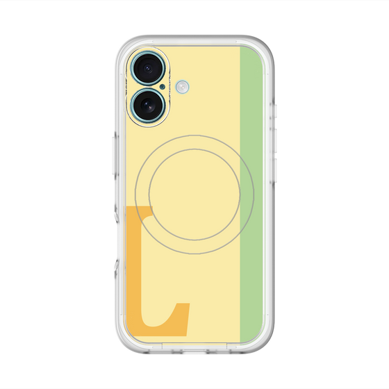 スリムプロテクションプレミアムケース with MagSafe［ オリジナル - initial color line - L yellow ］