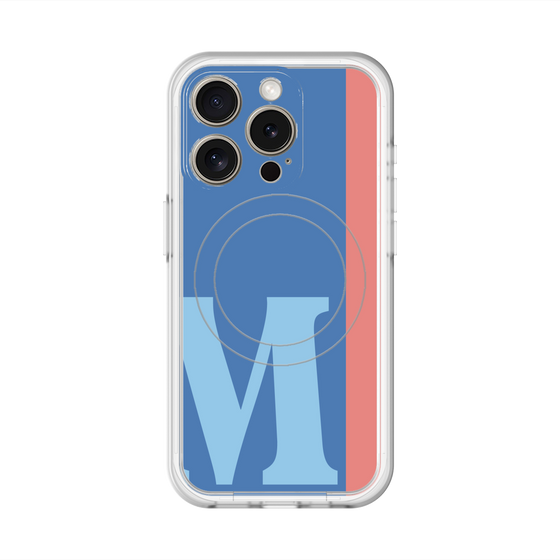 スリムプロテクションプレミアムケース with MagSafe［ オリジナル - initial color line - M blue ］