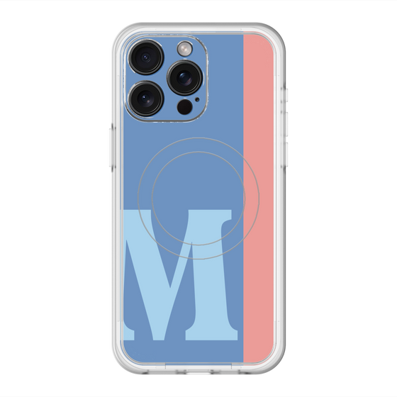 スリムプロテクションプレミアムケース with MagSafe［ オリジナル - initial color line - M blue ］