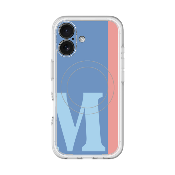 スリムプロテクションプレミアムケース with MagSafe［ オリジナル - initial color line - M blue ］