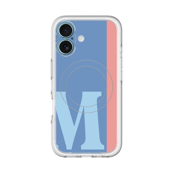 スリムプロテクションプレミアムケース with MagSafe［ オリジナル - initial color line - M blue ］