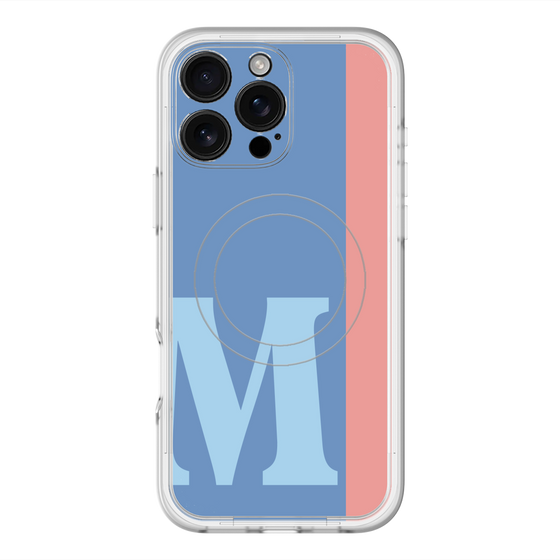スリムプロテクションプレミアムケース with MagSafe［ オリジナル - initial color line - M blue ］