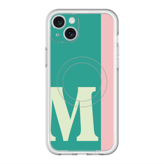 スリムプロテクションプレミアムケース with MagSafe［ オリジナル - initial color line - M green ］