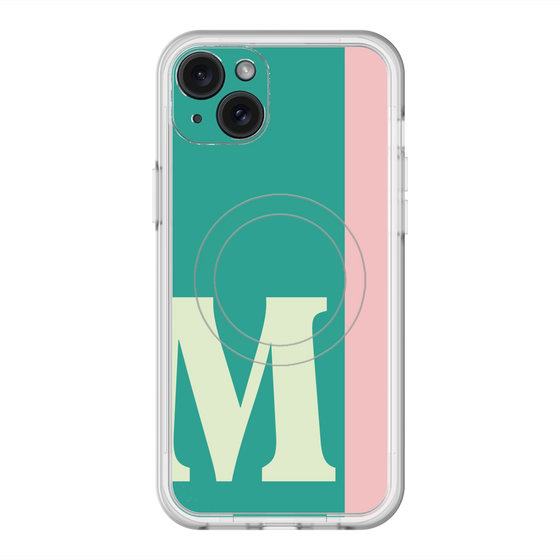 スリムプロテクションプレミアムケース with MagSafe［ オリジナル - initial color line - M green ］