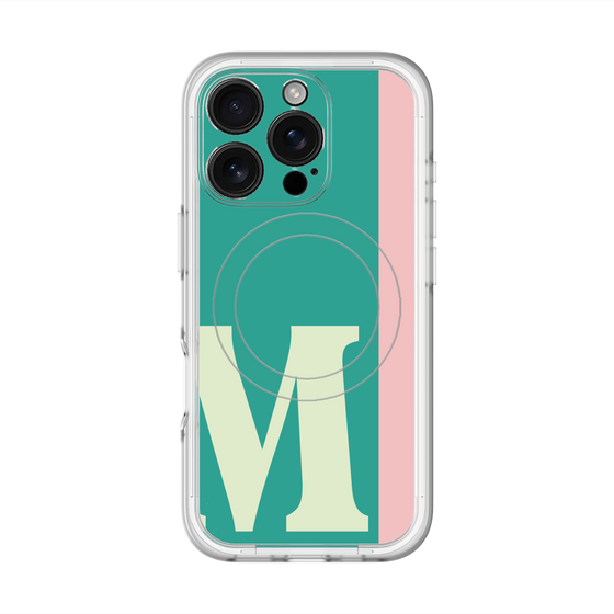 スリムプロテクションプレミアムケース with MagSafe［ オリジナル - initial color line - M green ］