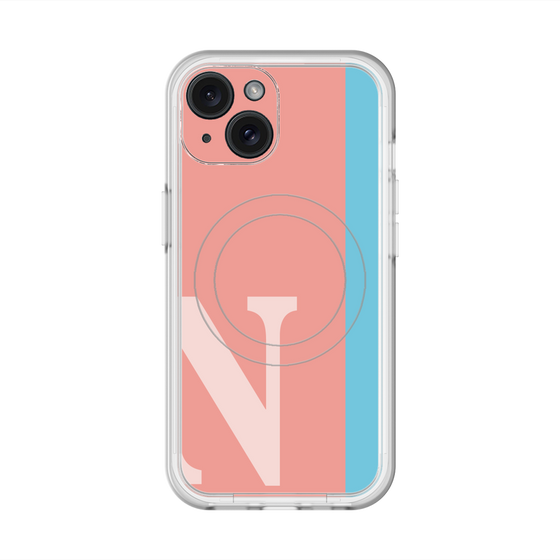スリムプロテクションプレミアムケース with MagSafe［ オリジナル - initial color line - N pink ］
