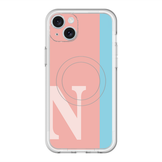 スリムプロテクションプレミアムケース with MagSafe［ オリジナル - initial color line - N pink ］