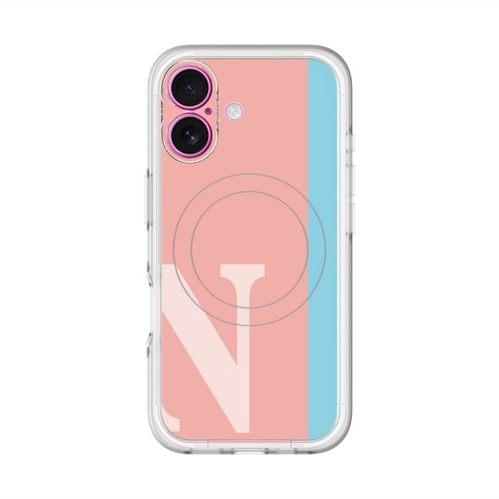 スリムプロテクションプレミアムケース with MagSafe［ オリジナル - initial color line - N pink ］