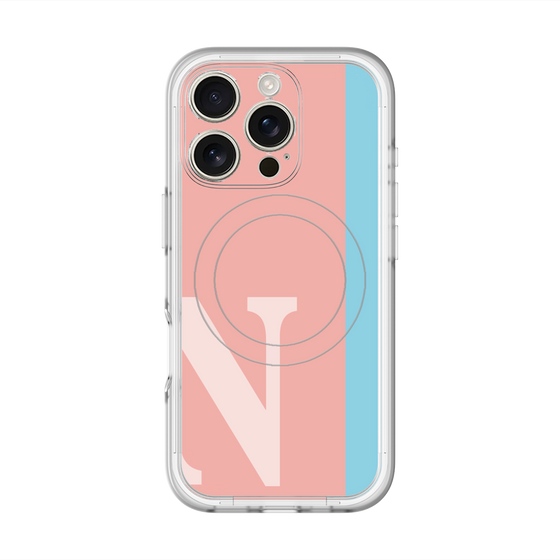 スリムプロテクションプレミアムケース with MagSafe［ オリジナル - initial color line - N pink ］