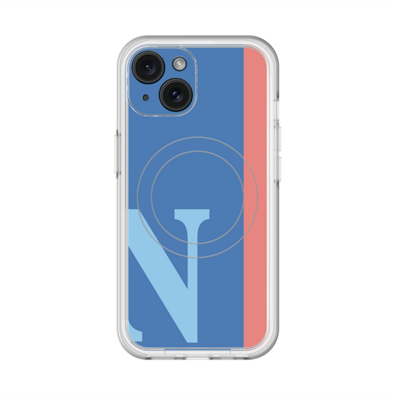 スリムプロテクションプレミアムケース with MagSafe［ オリジナル - initial color line - N blue ］