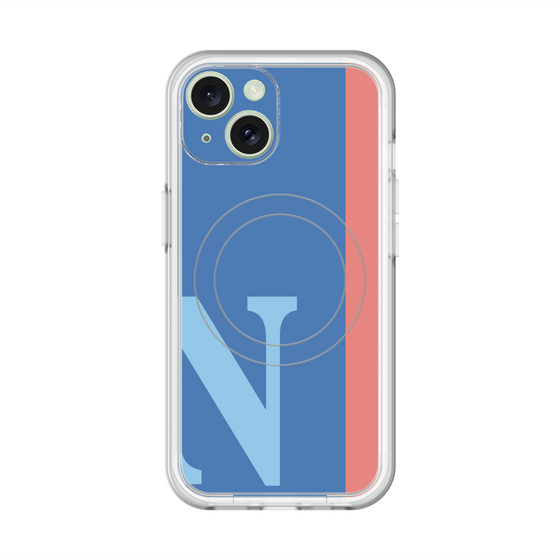 スリムプロテクションプレミアムケース with MagSafe［ オリジナル - initial color line - N blue ］