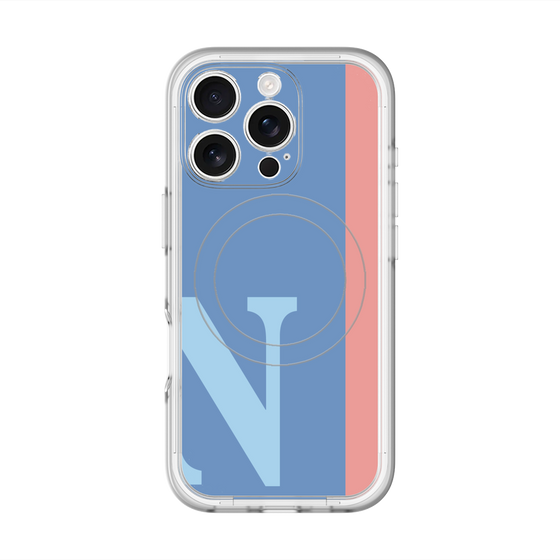 スリムプロテクションプレミアムケース with MagSafe［ オリジナル - initial color line - N blue ］