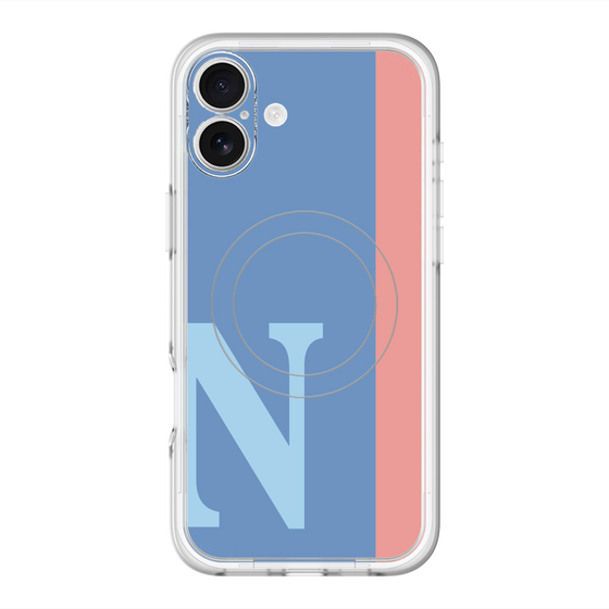 スリムプロテクションプレミアムケース with MagSafe［ オリジナル - initial color line - N blue ］