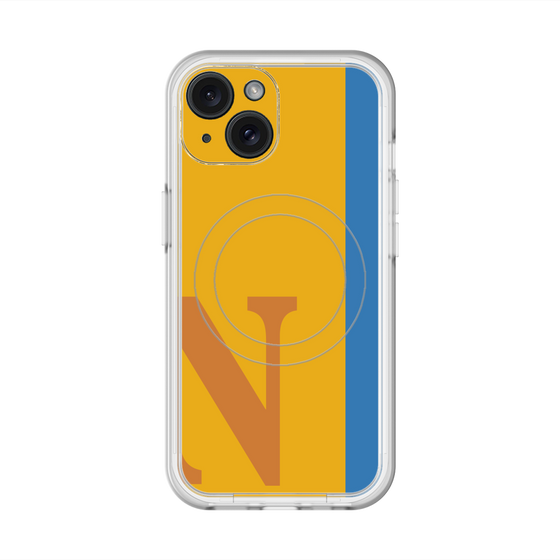 スリムプロテクションプレミアムケース with MagSafe［ オリジナル - initial color line - N orange ］