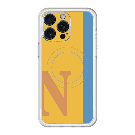 スリムプロテクションプレミアムケース with MagSafe［ オリジナル - initial color line - N orange ］