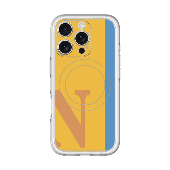 スリムプロテクションプレミアムケース with MagSafe［ オリジナル - initial color line - N orange ］
