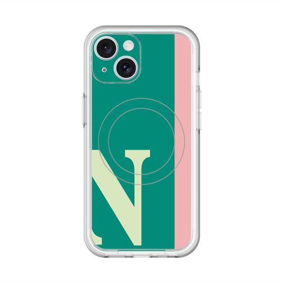 スリムプロテクションプレミアムケース with MagSafe［ オリジナル - initial color line - N green ］
