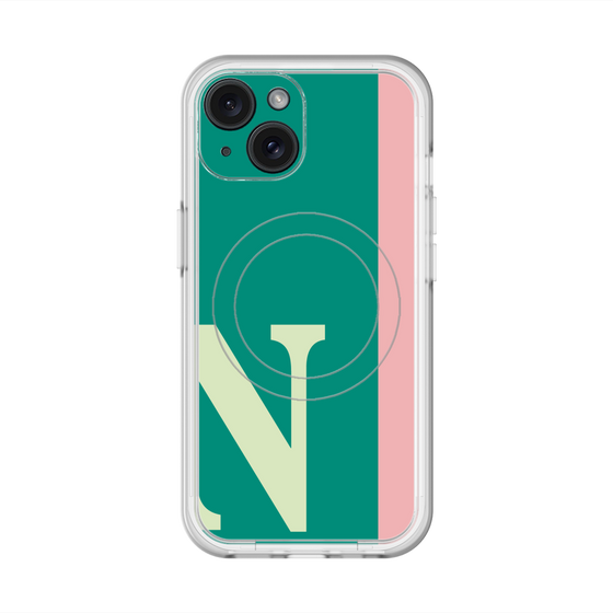 スリムプロテクションプレミアムケース with MagSafe［ オリジナル - initial color line - N green ］