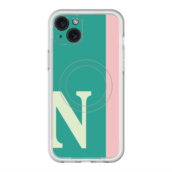 スリムプロテクションプレミアムケース with MagSafe［ オリジナル - initial color line - N green ］